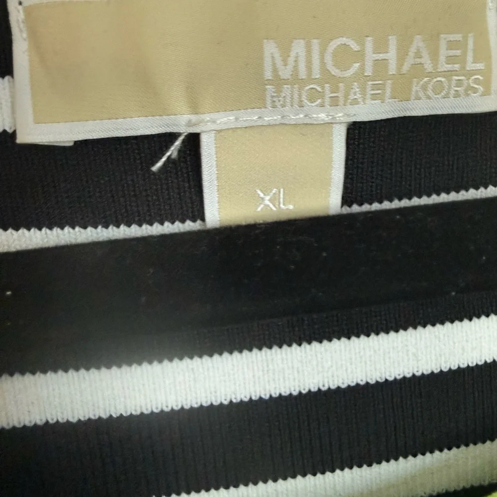 Michael Kors Black and Neon Green Striped Dress and Jacket Set - Picture 8 of 9